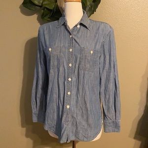 J. Crew 100% Cotton Button Down Light Blue Size S